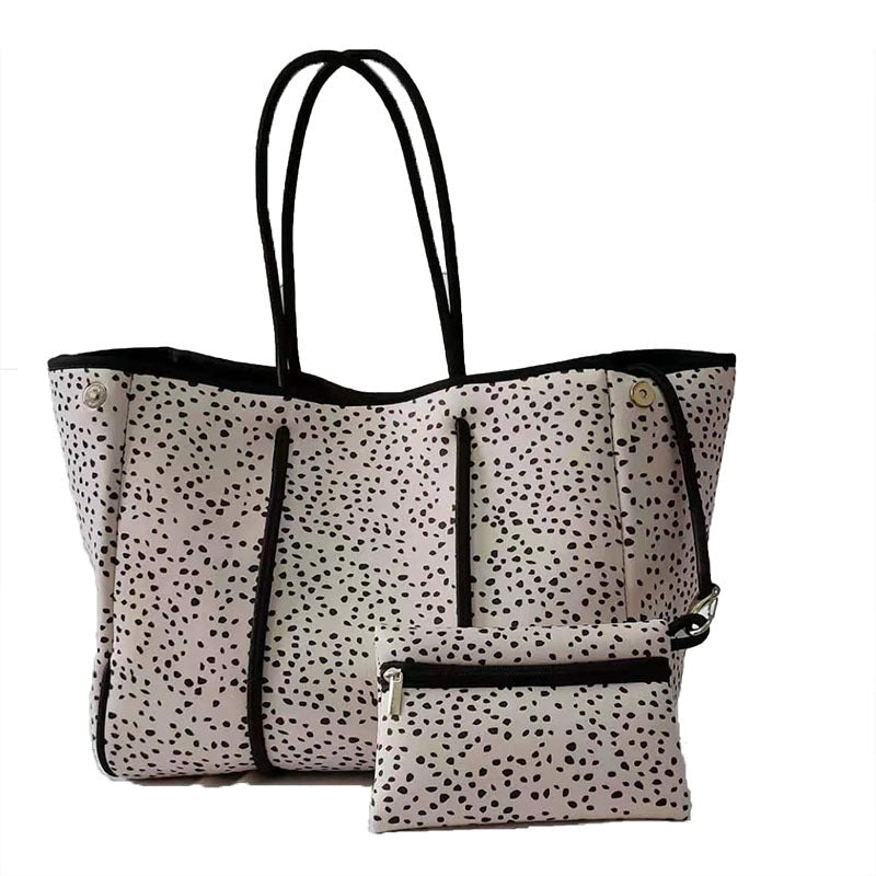 Neoprene Perforated Tote Set – Mother-Child Beach Bag, Water-Resistant Gym &amp; Swim Duffle