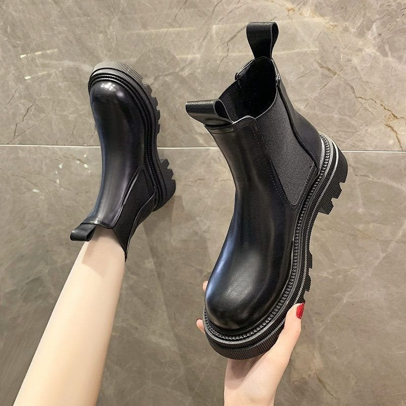 Chunky Heel Chelsea Ankle Boot