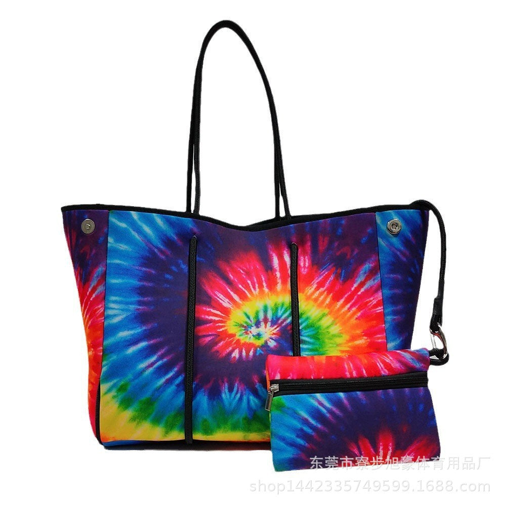 Neoprene Perforated Tote Set – Mother-Child Beach Bag, Water-Resistant Gym &amp; Swim Duffle