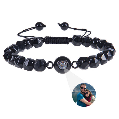 Obsidian Photo projection Customized Bracelet