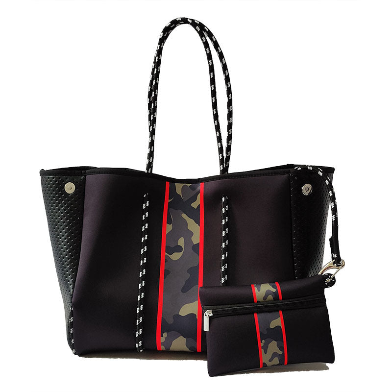 Neoprene Perforated Tote Set – Mother-Child Beach Bag, Water-Resistant Gym &amp; Swim Duffle