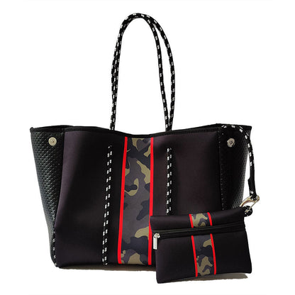 Neoprene Perforated Tote Set – Mother-Child Beach Bag, Water-Resistant Gym &amp; Swim Duffle
