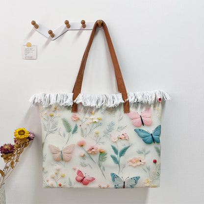 3D Print Fringe Bag – Reversible Large Beach Tote, Women&