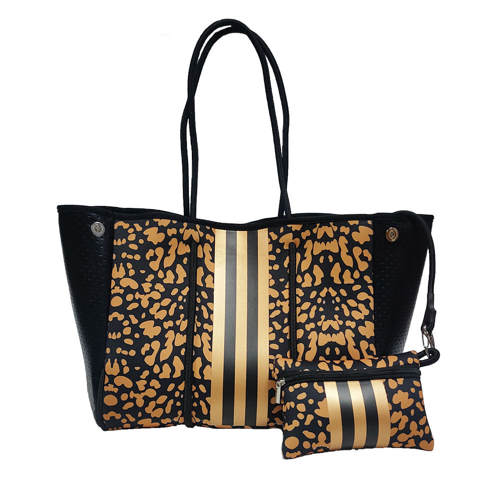 Neoprene Perforated Tote Set – Mother-Child Beach Bag, Water-Resistant Gym &amp; Swim Duffle
