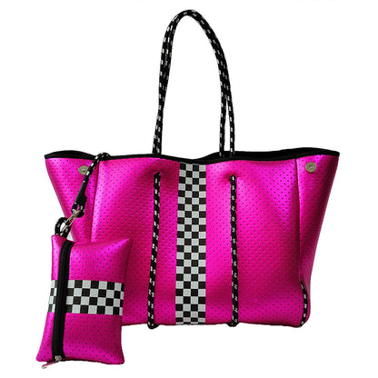 Neoprene Perforated Tote Set – Mother-Child Beach Bag, Water-Resistant Gym &amp; Swim Duffle