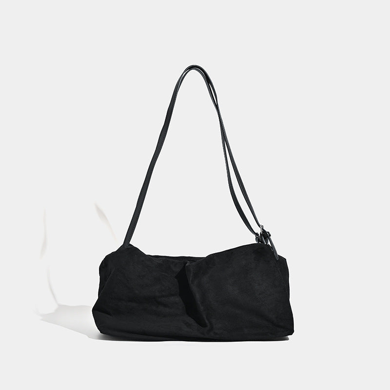 Vintage matte hobo bag, large capacity pillow bag, commuter versatile shoulder crossbody bag