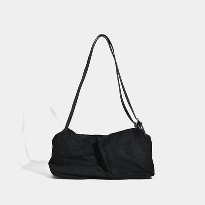 Vintage matte hobo bag, large capacity pillow bag, commuter versatile shoulder crossbody bag