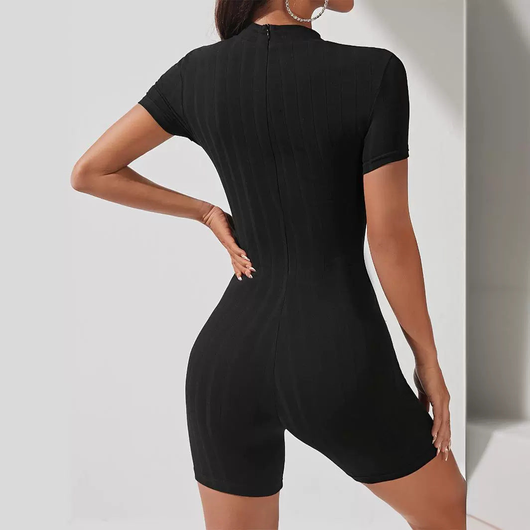 Slim Fit Short Sleeve Jumpsuit