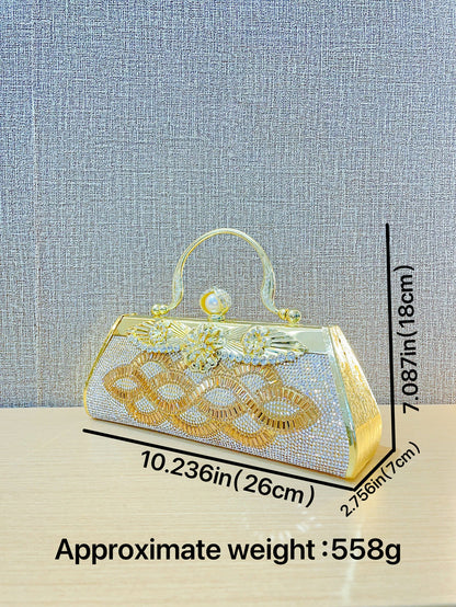Handmade rhinestone Dinner bag Cocktail Dress Bag Hand-held skew party bag