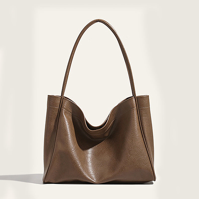 Elegant Ladies Tote Bag – Retro Minimalist &amp; Versatile Commuter Shoulder Bag for Autumn and Winter