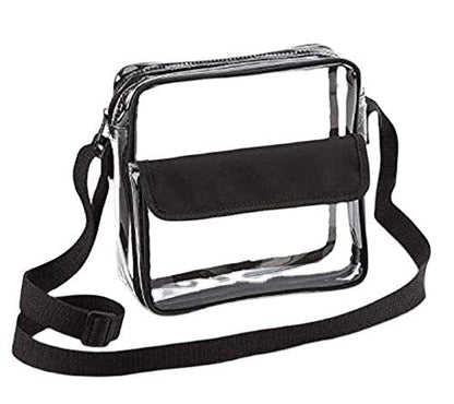 Transparent PVC Shoulder Crossbody Bag - Durable Storage Bag for Travel, Beach, Stadium Events &amp; More