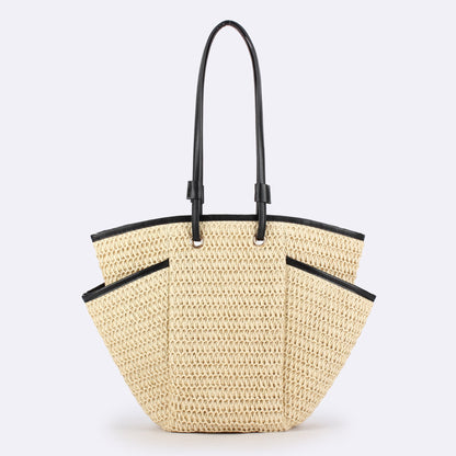 Handwoven Large Tote – Designer Beach Bag, Daily Casual Vacation Purse, Versatile Women&