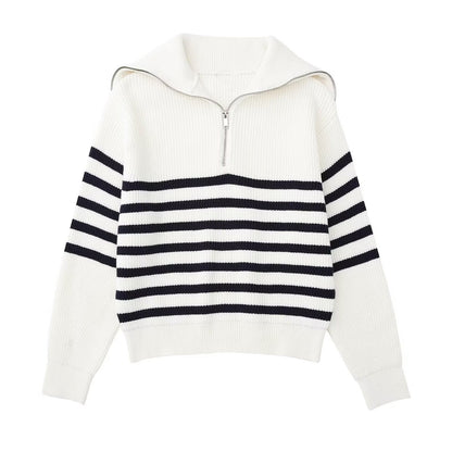 Casual All-match Open Collar Wool Sweater