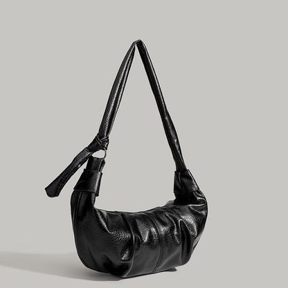 Folded dumpling bag, retro casual versatile hobo bag, design portable hobo bag small, small shoulder bag