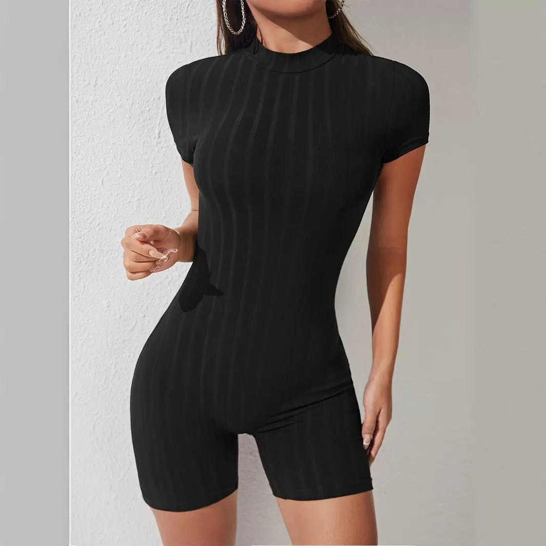 Slim Fit Short Sleeve Jumpsuit