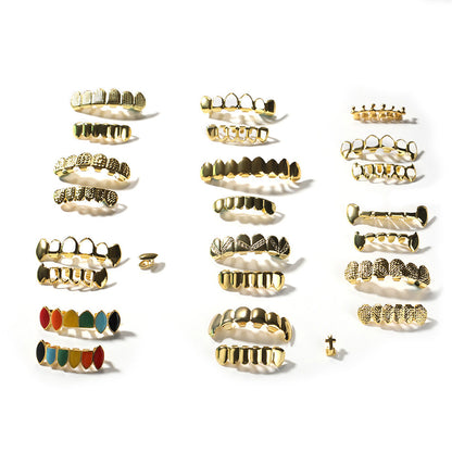 Hip-hop polished braces with gold electroplating
