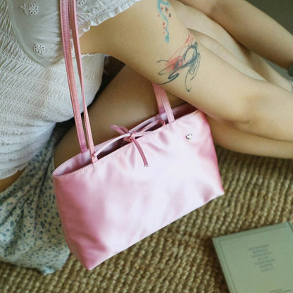 Minimalist design tote purse, solid color large capacity tote bag versatile commuter, portable shoulder bag