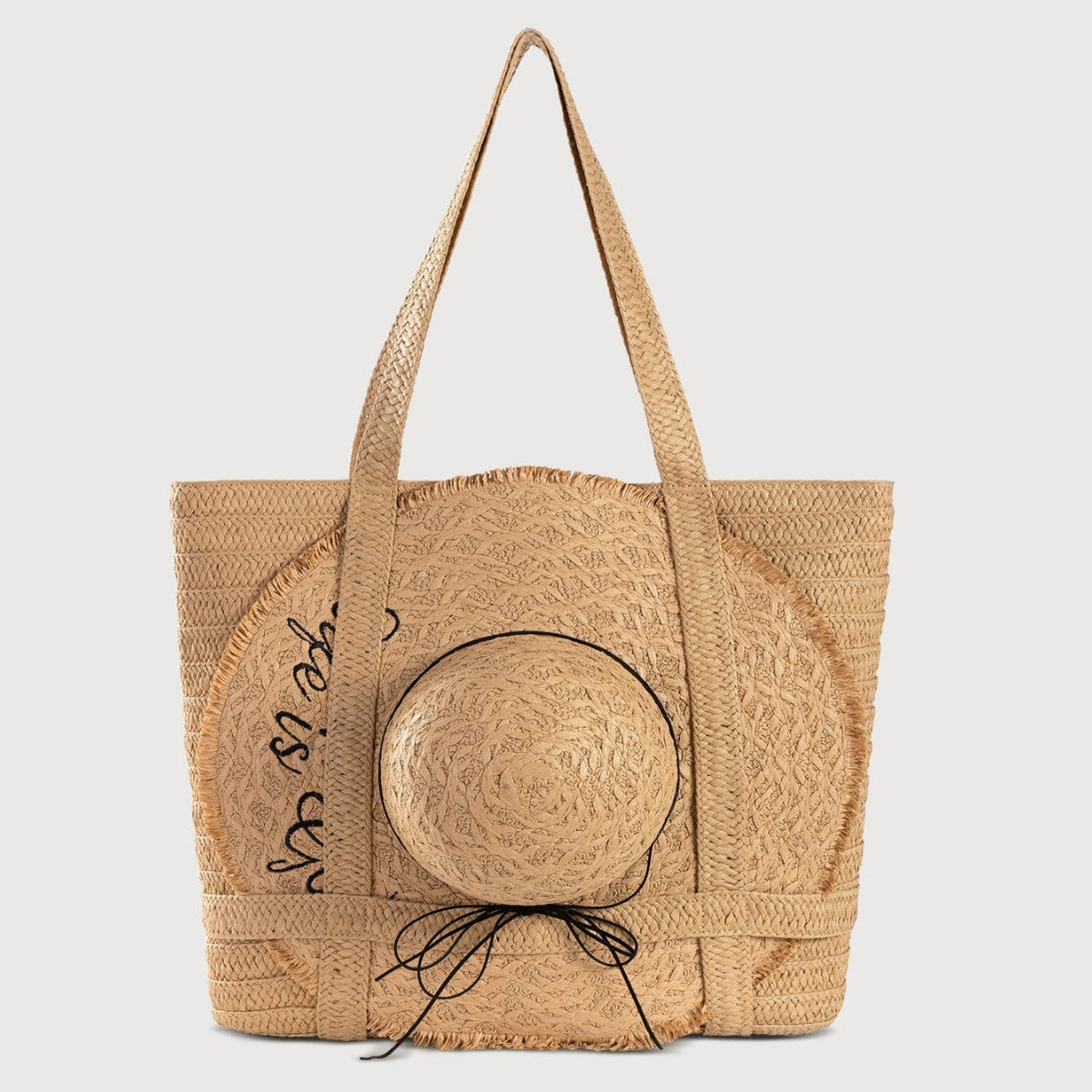Straw Bag with Matching Hat – Vacation Woven Set, Women’s Beach Tote &amp; Sun Hat Duo
