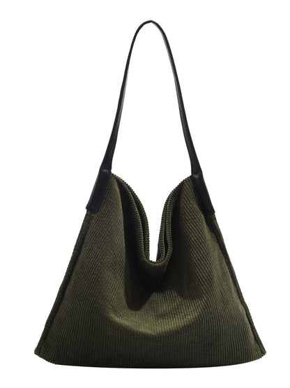 Corduroy large capacity hobo bag, tote bag women, casual commuting shoulder bag large,