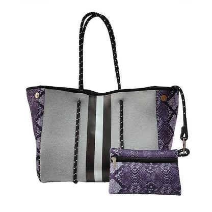 Neoprene Perforated Tote Set – Mother-Child Beach Bag, Water-Resistant Gym &amp; Swim Duffle