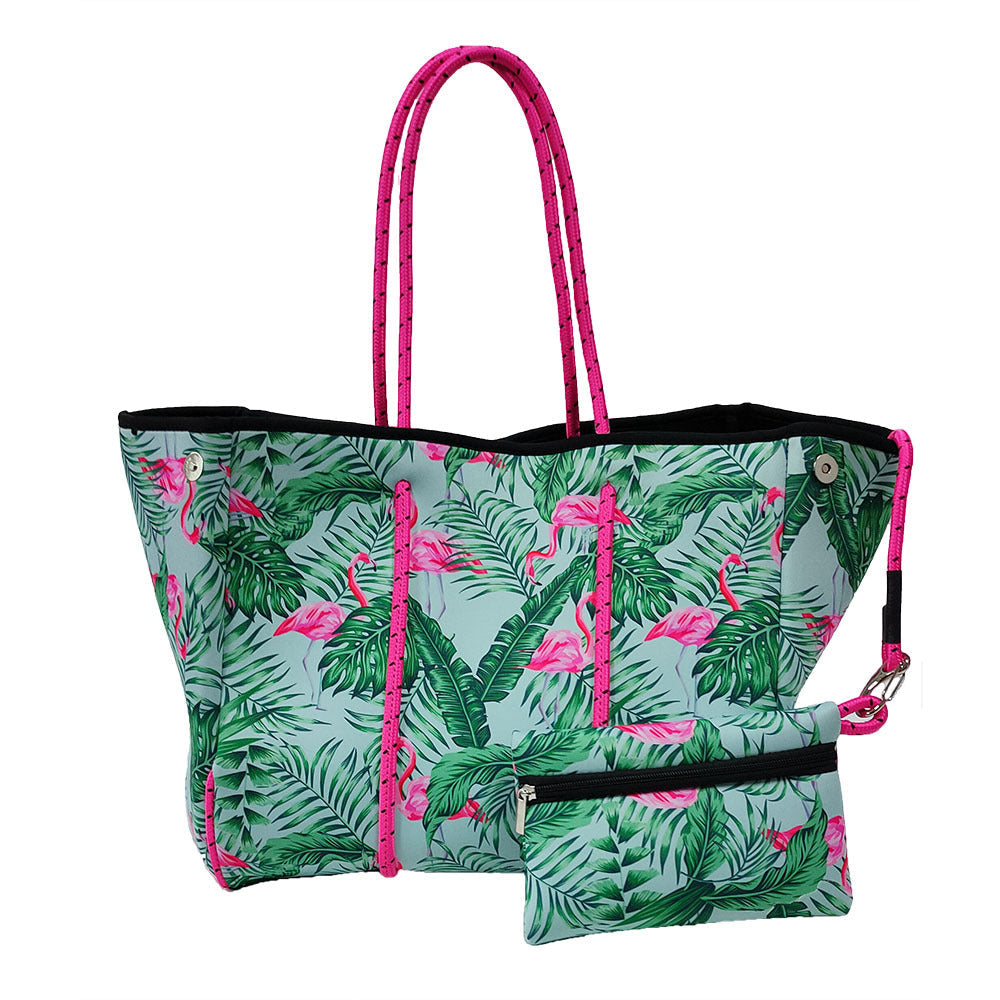 Neoprene Perforated Tote Set – Mother-Child Beach Bag, Water-Resistant Gym &amp; Swim Duffle