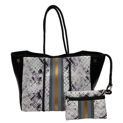 Neoprene Perforated Tote Set – Mother-Child Beach Bag, Water-Resistant Gym &amp; Swim Duffle