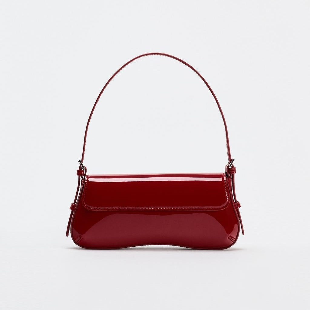 Small Red Baguette shoulder Bag - Must-Have Autumn Fashion Simple Commuter &amp; Retro Shoulder Bag hobo