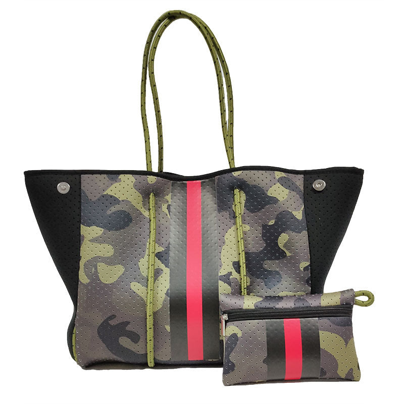 Neoprene Perforated Tote Set – Mother-Child Beach Bag, Water-Resistant Gym &amp; Swim Duffle