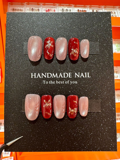 Christmas handmade nail wear temperament gentle nail art nail patch