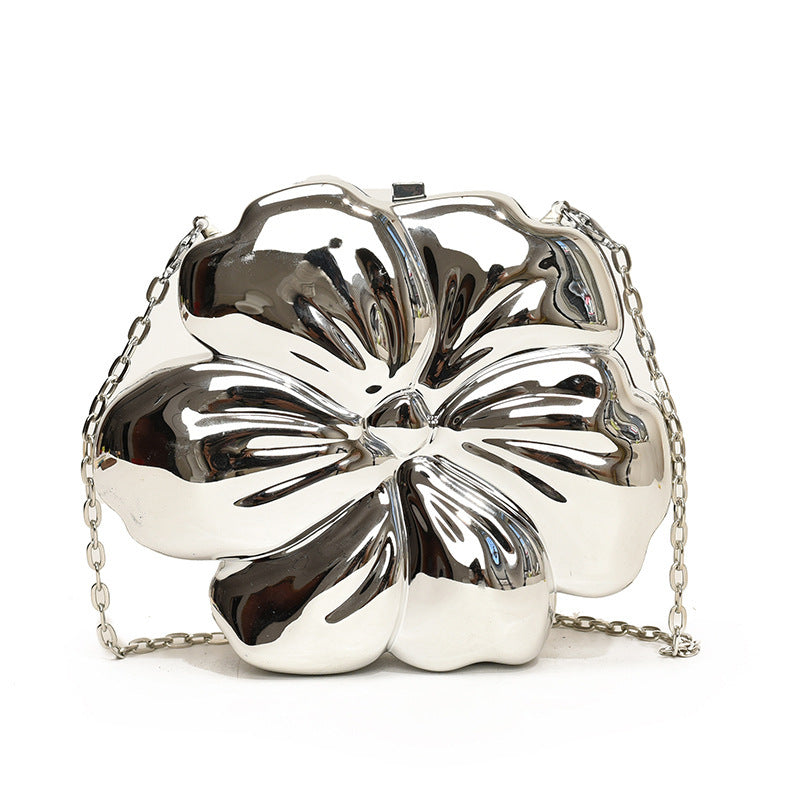 Elegant Flower Gold Acrylic Bag – Mini Dinner Bag &amp; Prom Bag for Weddings, Parties, and Evenings