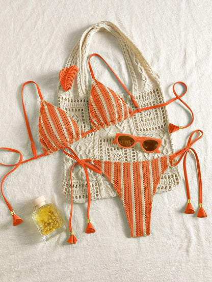 Bikini Set Special Multi color Double Strap Swimsuit Women&