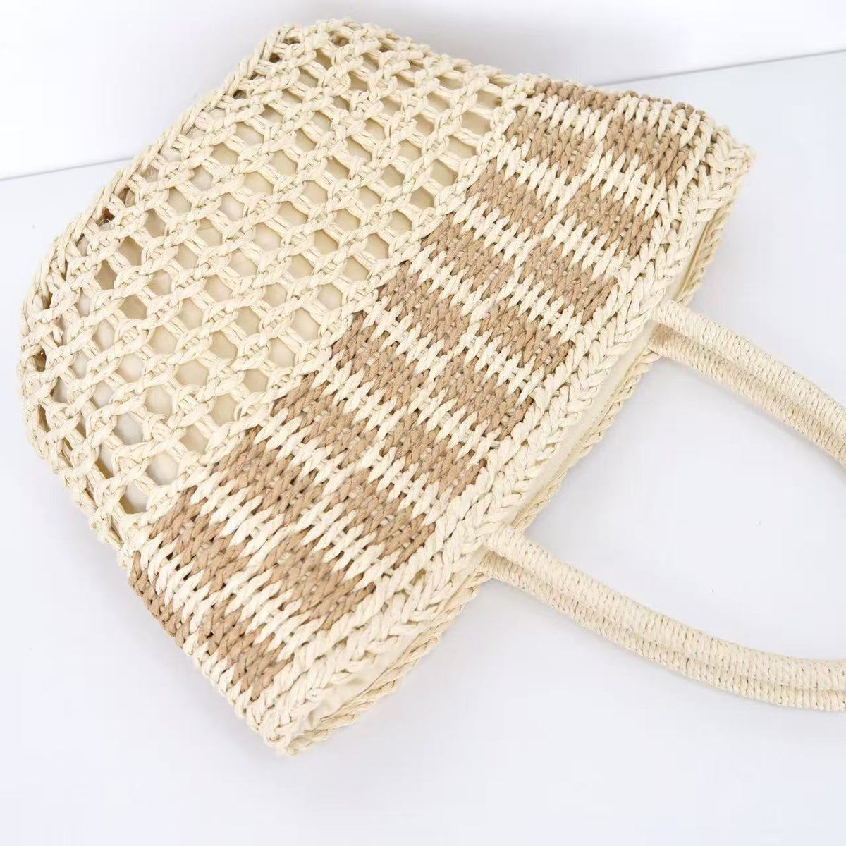 Hollow-Out Handwoven Straw Bag – Women&
