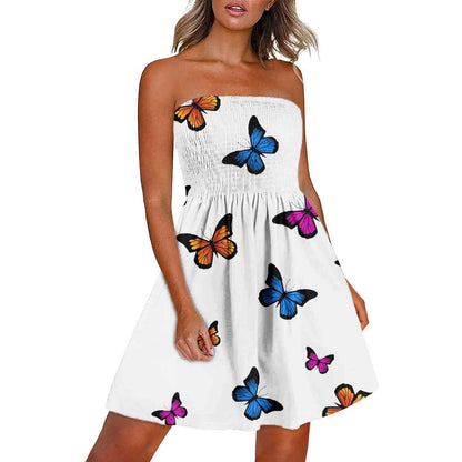 Printed Chest Wrap Dress Summer 3d Dress