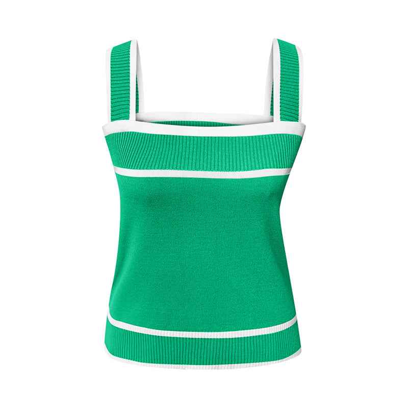 Small suspender vest, sexy inside and outside, sleeveless bottom color matching top for women