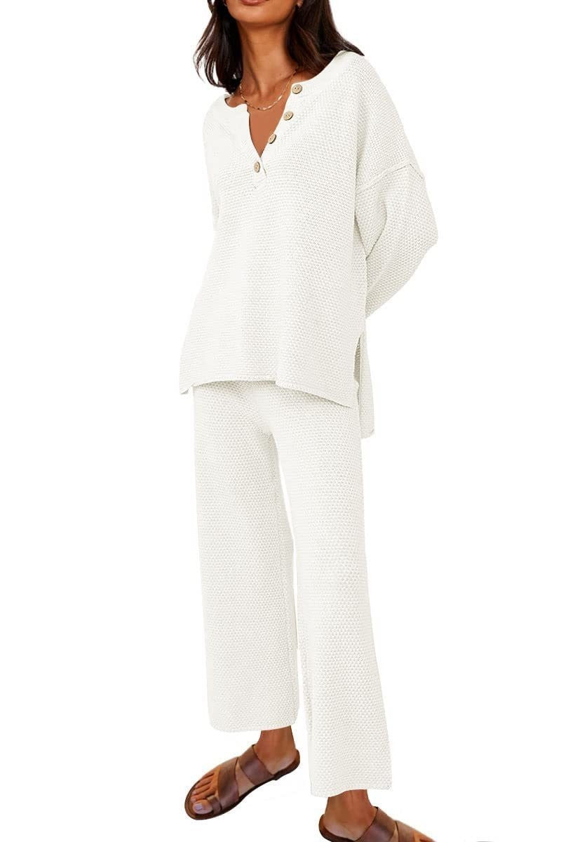 Solid Color Loose Leisure Two-Piece Set