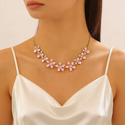 Fashion Geometric Flower 3D Vacation Style Necklace &amp; Bracelet Set