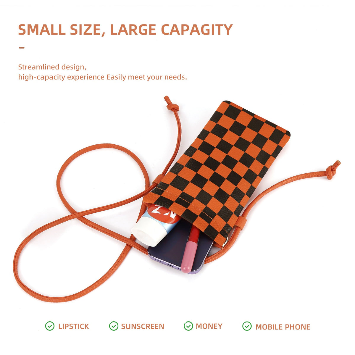 Leather mobile phone bag, mini bag, small satchel for mobile phone, phone purse crossbody
