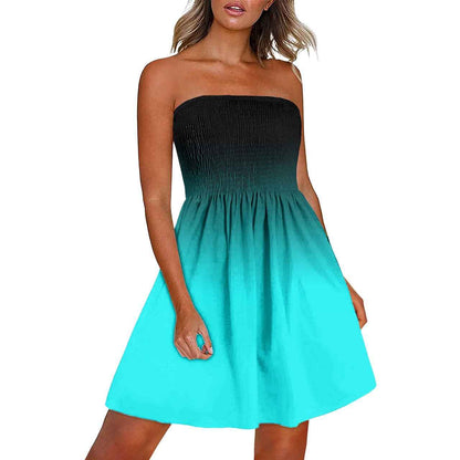 Printed Chest Wrap Dress Summer 3d Dress