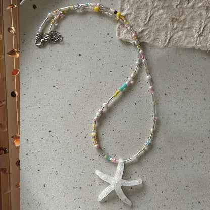 starfish necklace fresh dopamine color necklace