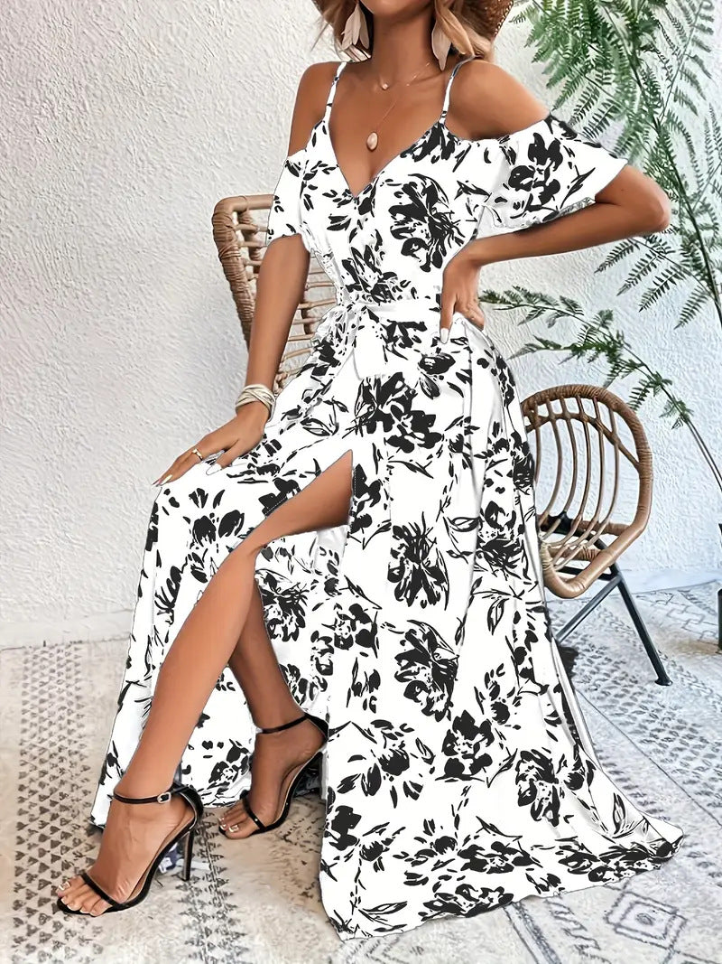 Floral Asymmetrical Maxi Dress