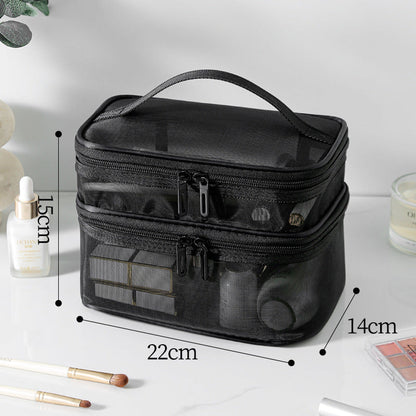 Mesh cosmetic bag, lightweight large capacity three-layer toilet bag, double-layer storage bag, travel mesh bag, tool storage box portable, Mesh ShowerTote Bag,