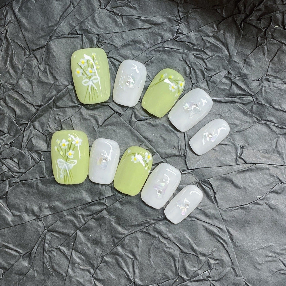 1003- Handmade press on nails fake nails removable