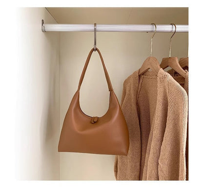 Simple versatile hobo bag for women, hand soft leather hobo bag, retro shoulder armpit bag