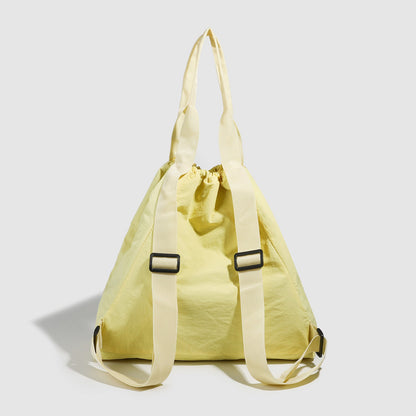 Yellow Drawstring Backpack Purse – Travel Large Capacity Backpack for Students Shoulder Handbag