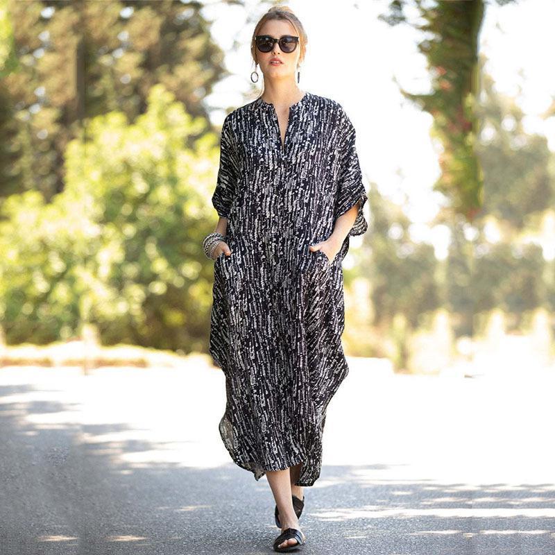 Black &amp; Brown Striped Beach Robe ¨C Sexy Single-Breasted Bikini Cover-Up, Vacation Kimono