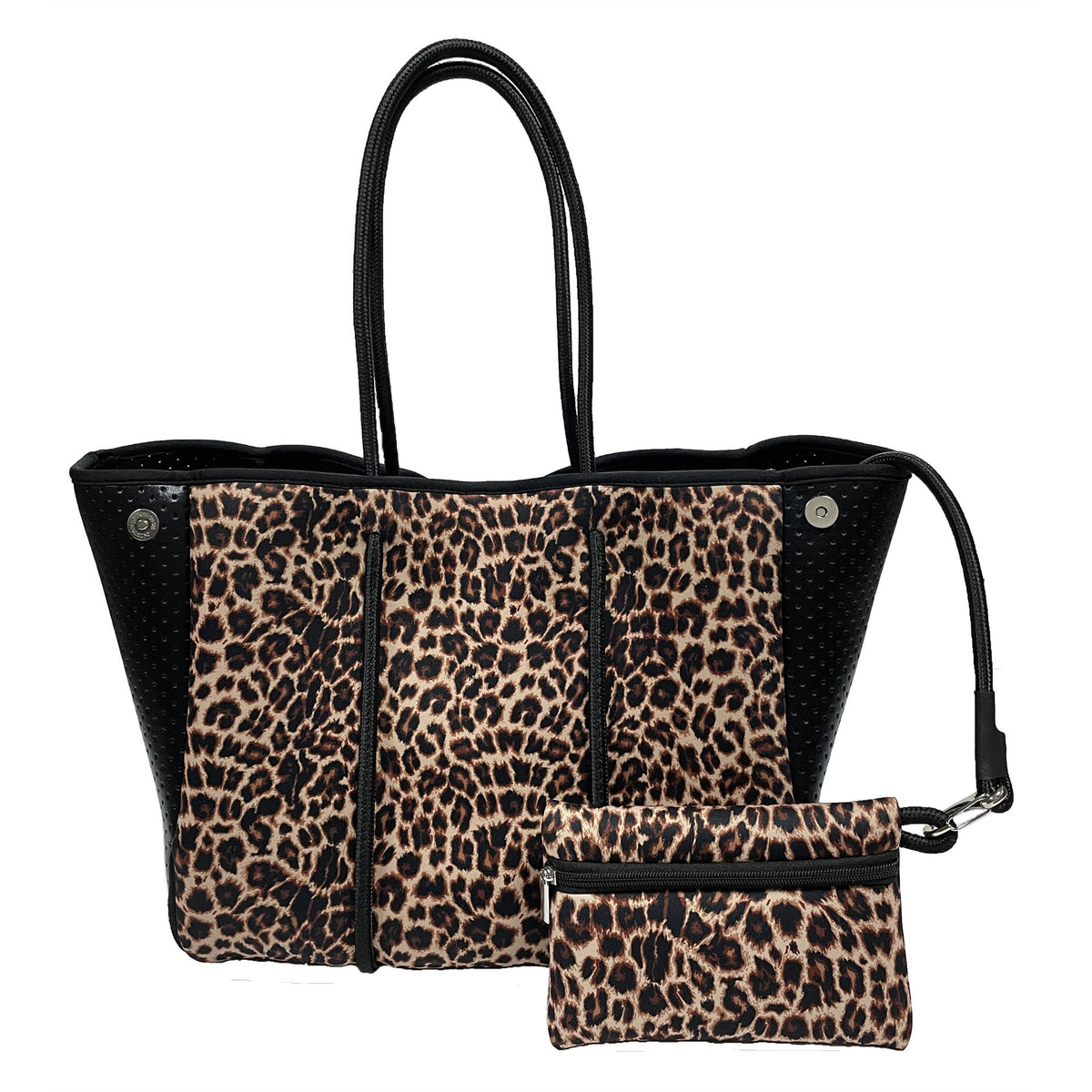 Neoprene Perforated Tote Set – Mother-Child Beach Bag, Water-Resistant Gym &amp; Swim Duffle