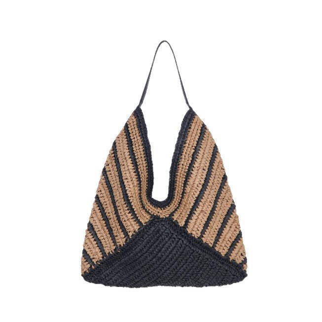 Striped Hobo Shoulder Tote – Versatile Women&