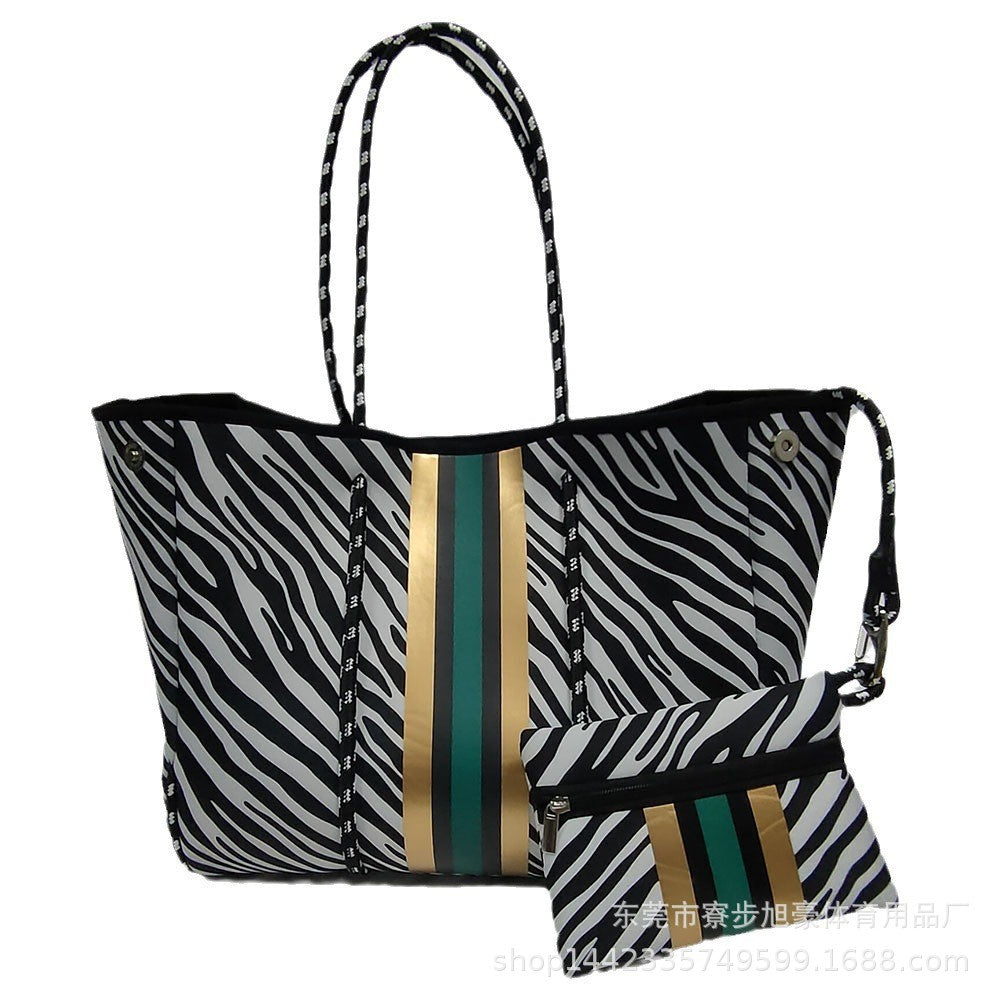 Neoprene Perforated Tote Set – Mother-Child Beach Bag, Water-Resistant Gym &amp; Swim Duffle
