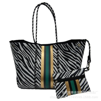 Neoprene Perforated Tote Set – Mother-Child Beach Bag, Water-Resistant Gym &amp; Swim Duffle