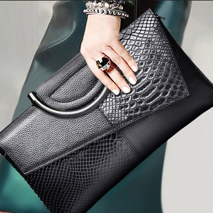 Evening Clutch bag women large capacity banquet handbag crocodile pattern women&